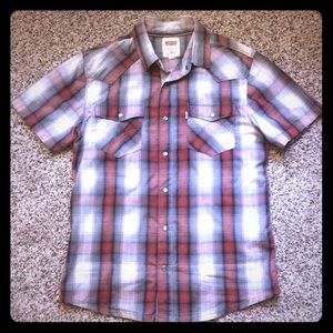 Men’s Levi’s Button Down Plaid Shirt